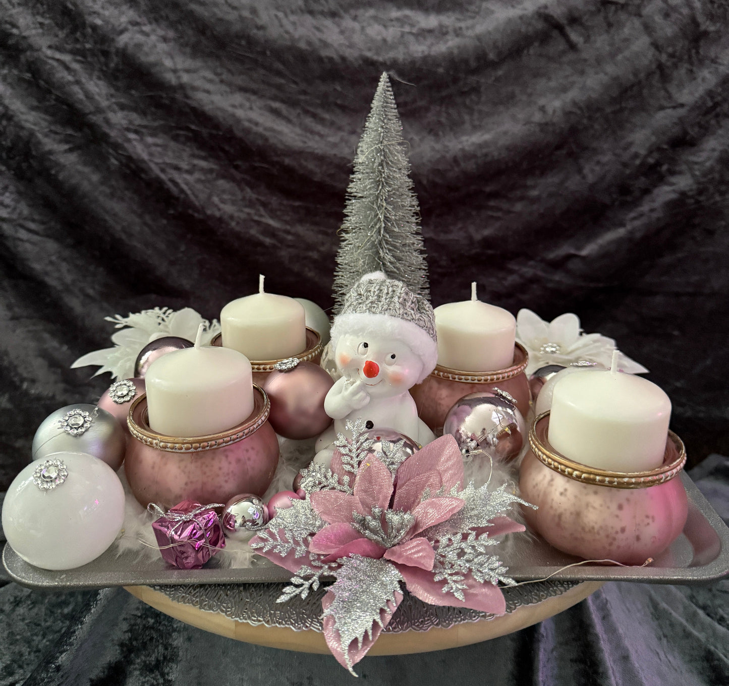 Adventskranz Schneemann