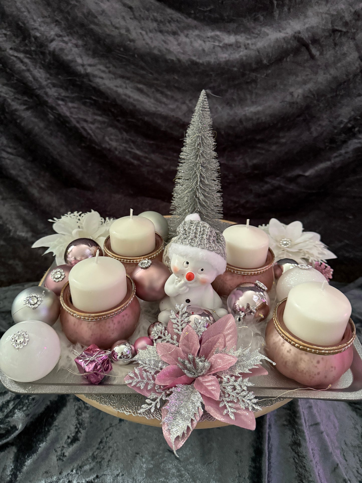 Adventskranz Schneemann