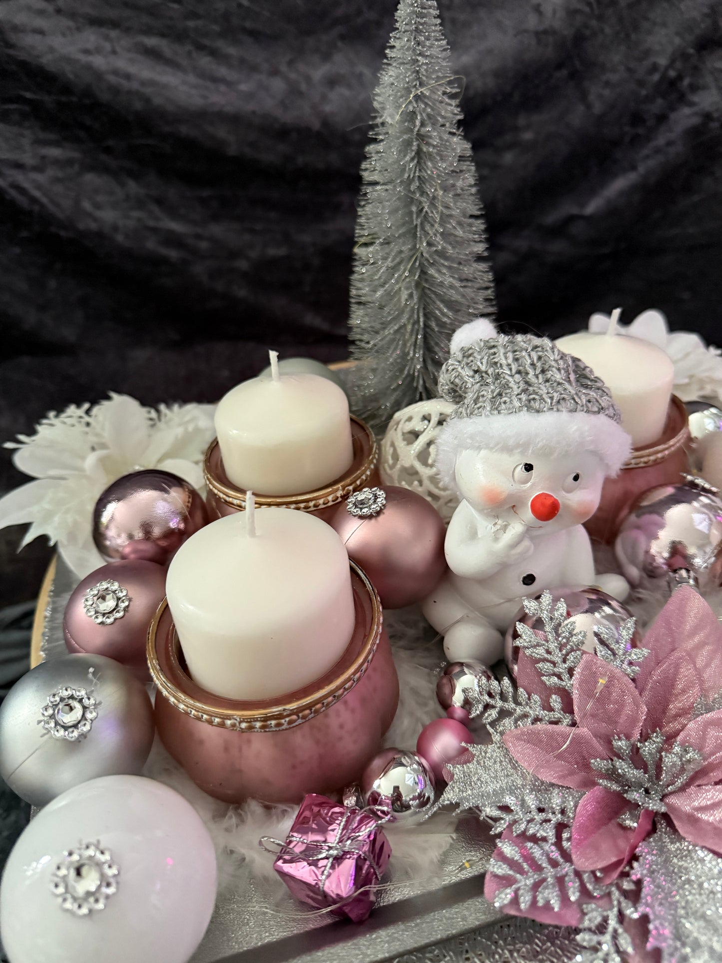 Adventskranz Schneemann