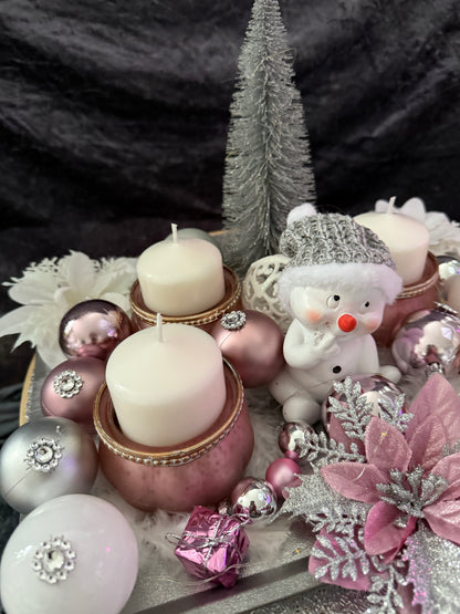 Adventskranz Schneemann