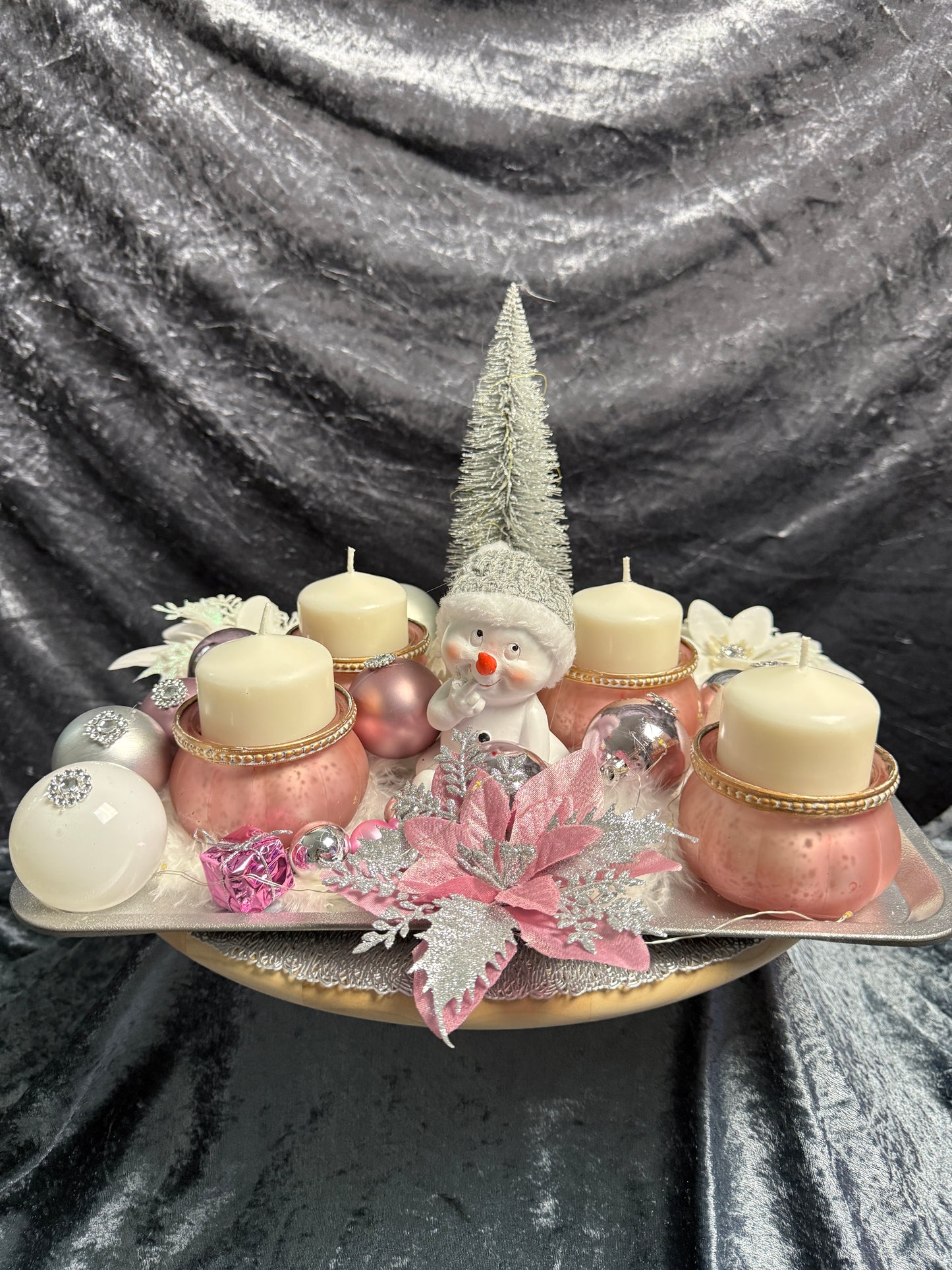 Adventskranz Schneemann