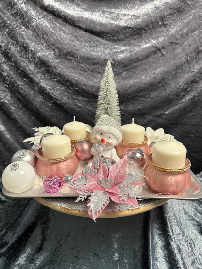Adventskranz Schneemann