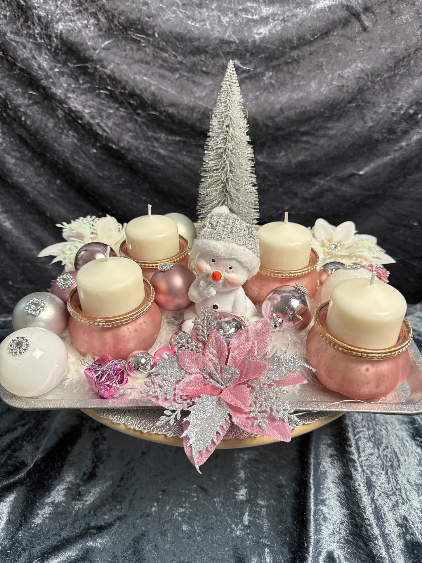 Adventskranz Schneemann