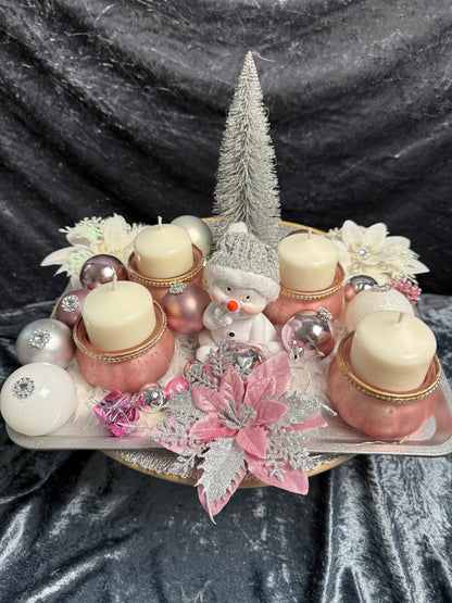 Adventskranz Schneemann