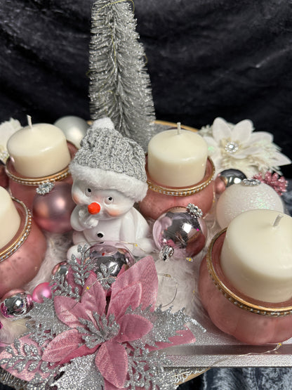 Adventskranz Schneemann