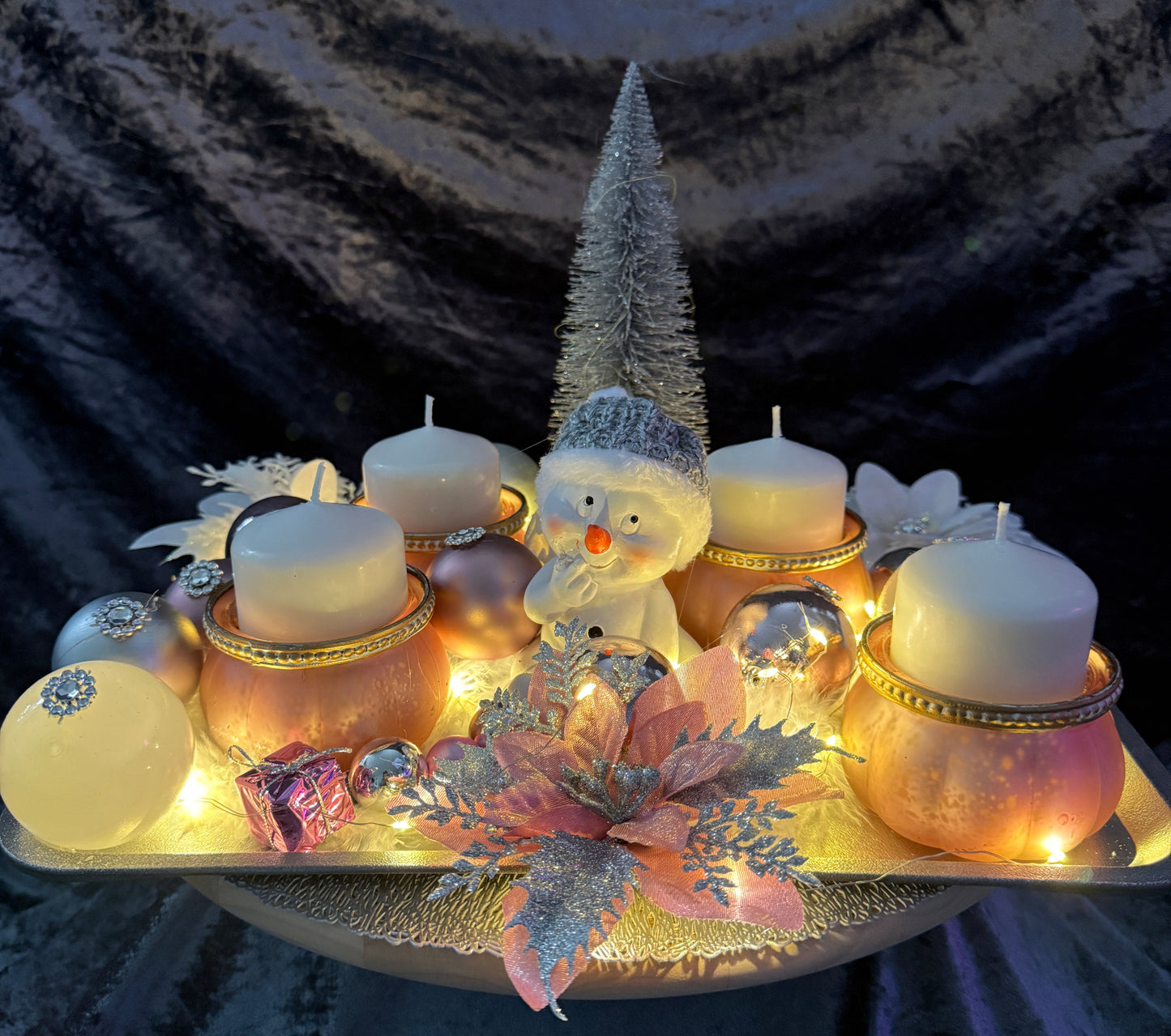 Adventskranz Schneemann