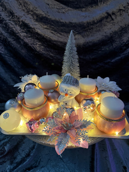 Adventskranz Schneemann