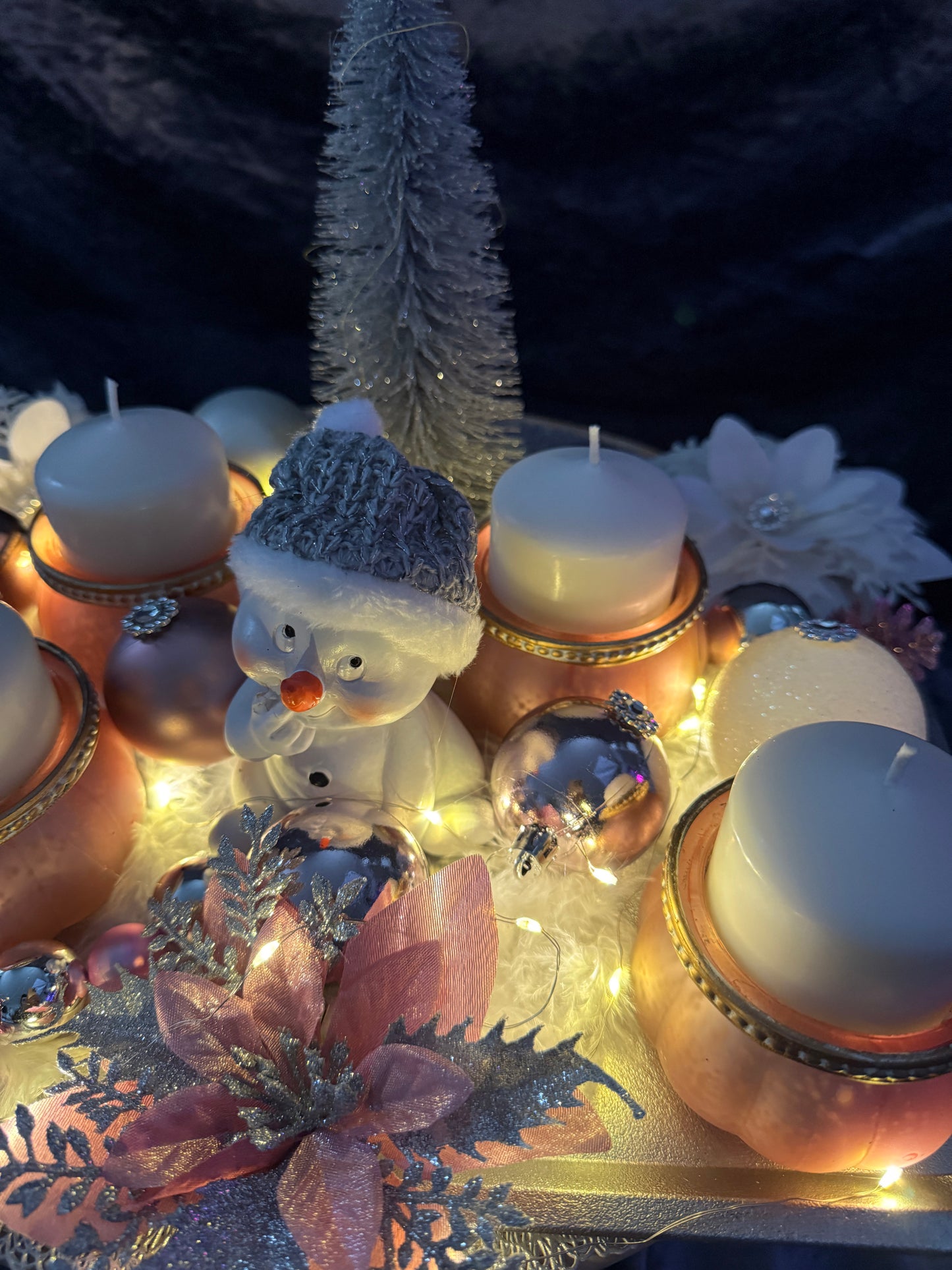 Adventskranz Schneemann