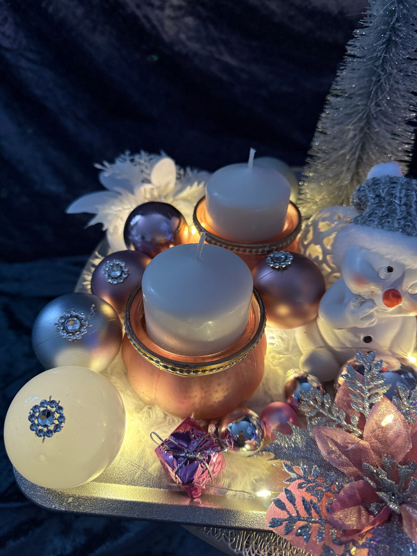 Adventskranz Schneemann