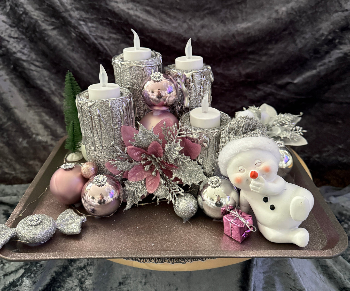 Adventskranz Schneemann