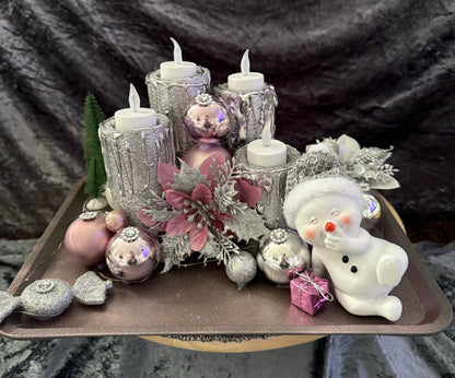 Adventskranz Schneemann