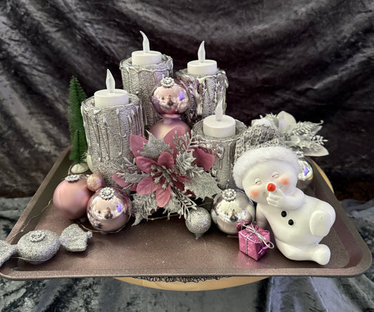 Adventskranz Schneemann