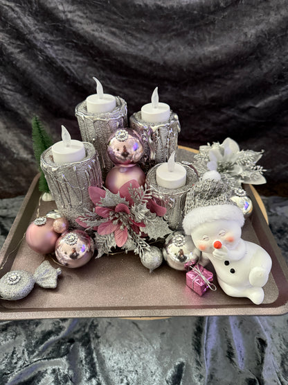 Adventskranz Schneemann