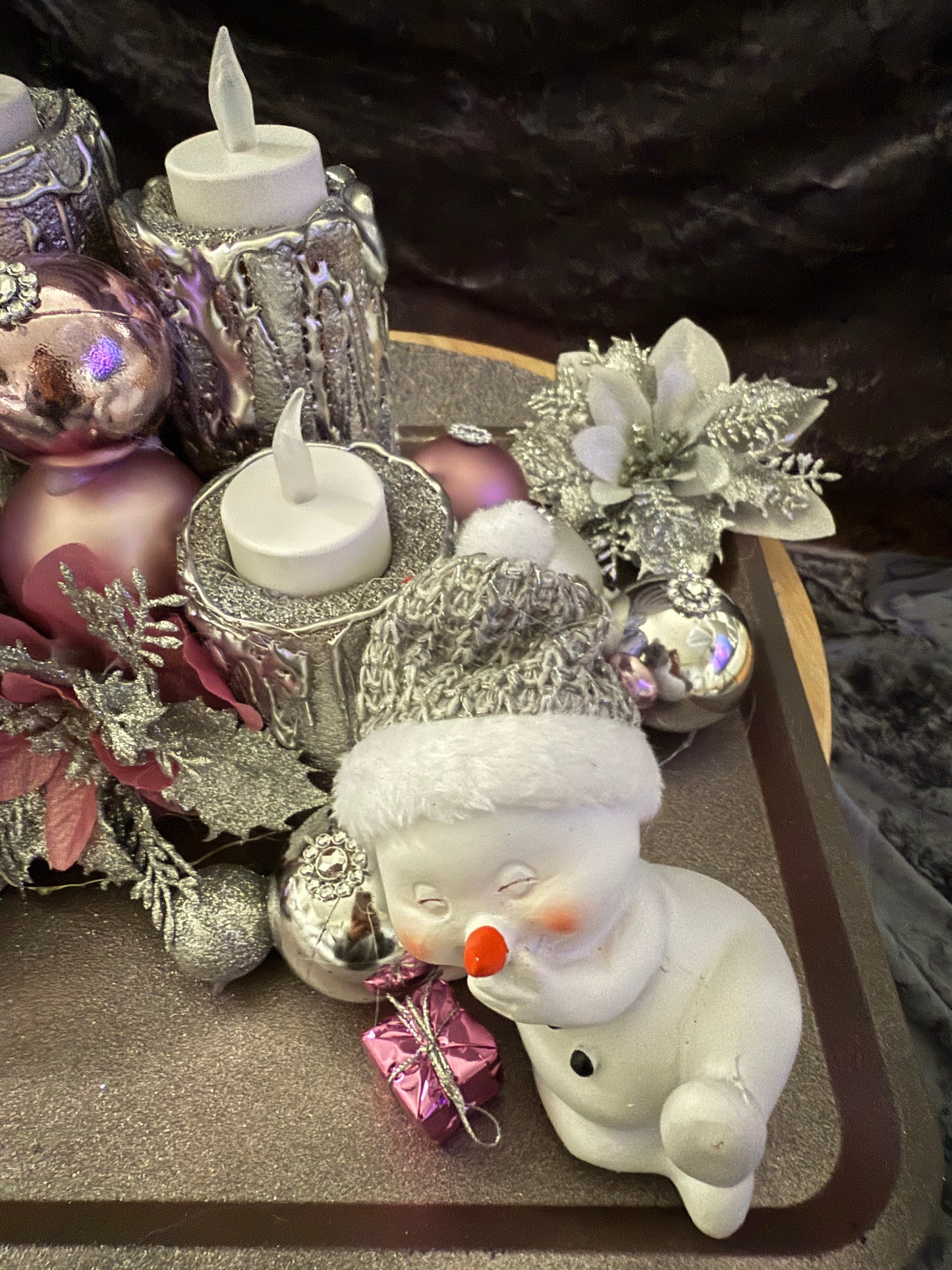 Adventskranz Schneemann