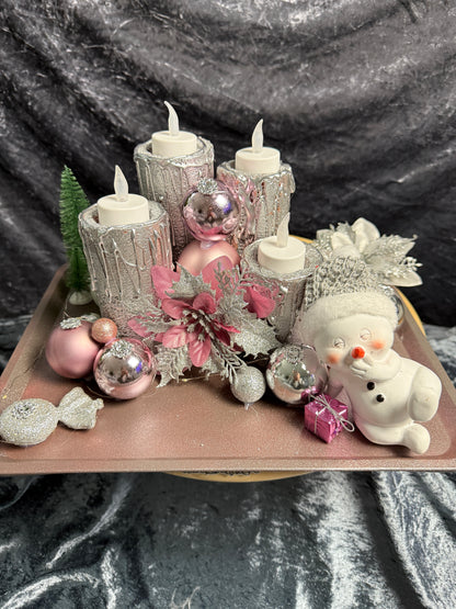 Adventskranz Schneemann