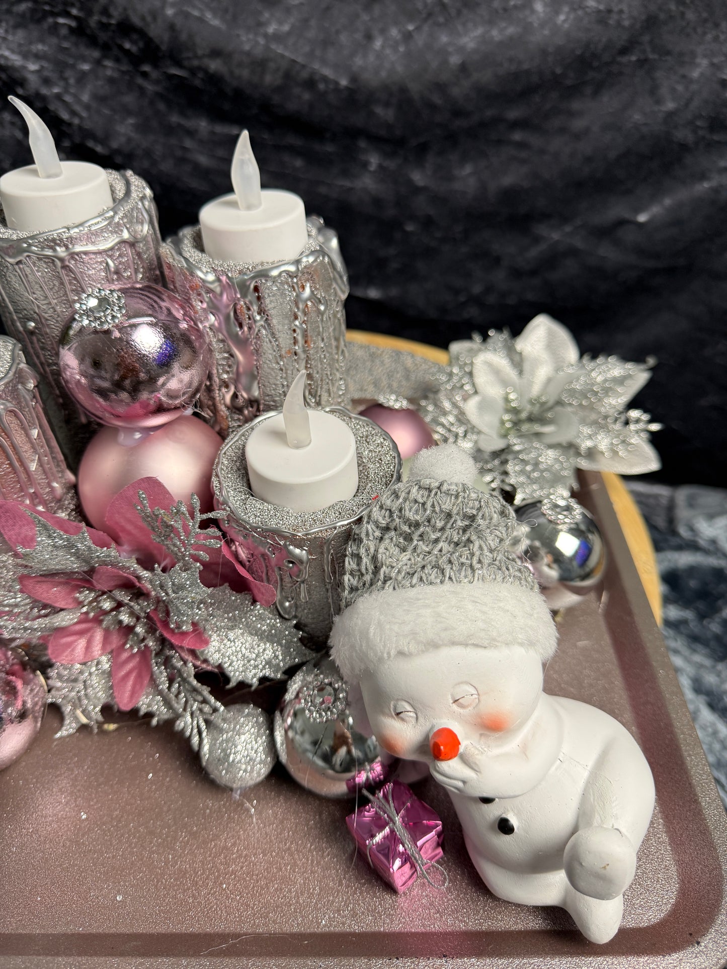 Adventskranz Schneemann