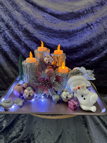 Adventskranz Schneemann