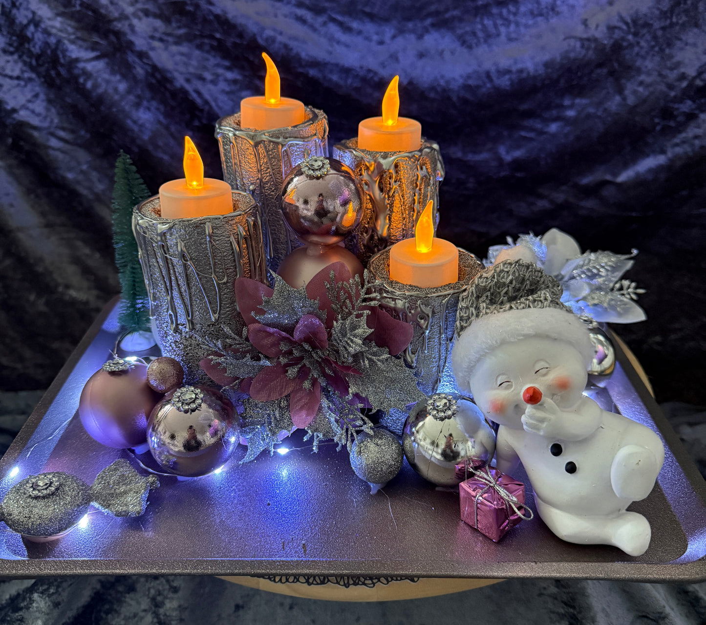 Adventskranz Schneemann