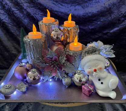 Adventskranz Schneemann