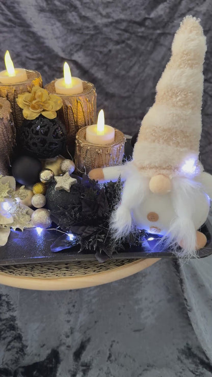 Adventskranz schwarz gold