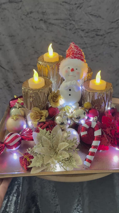 Adventskranz rot gold