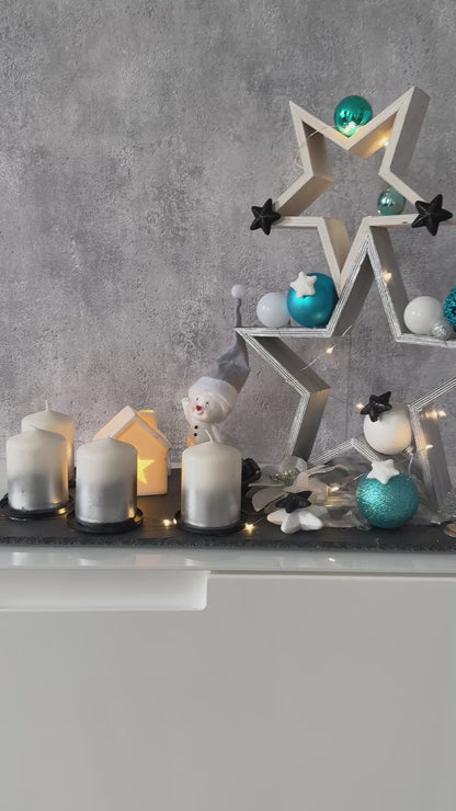 Adventskranz Star blau