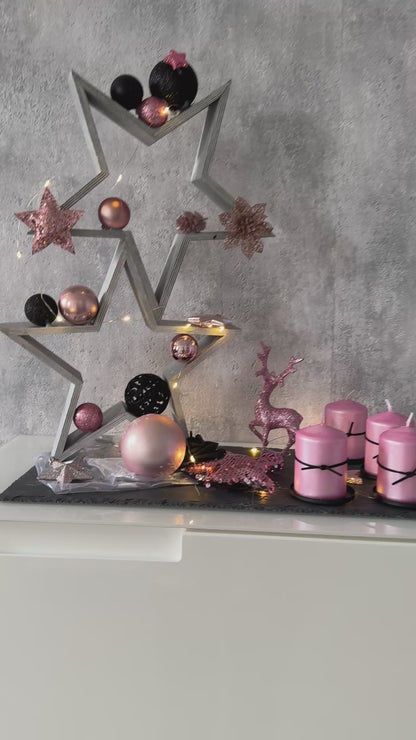 Adventskranz Star rosa