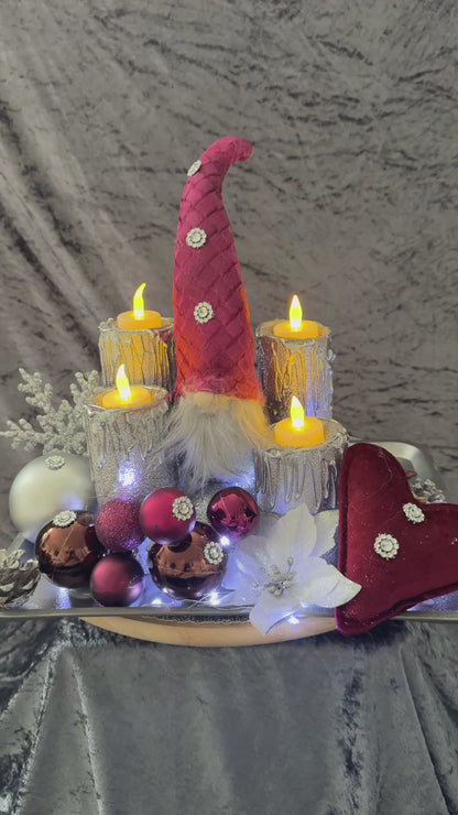 Adventskranz Wichtel rot