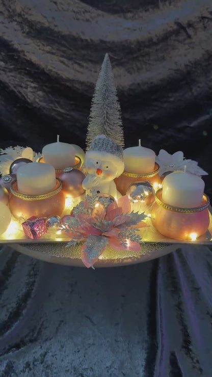 Adventskranz Schneemann