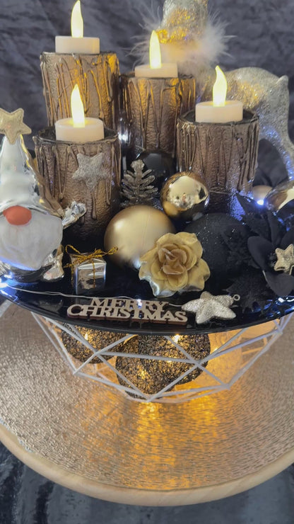 Adventskranz Gold schwarz