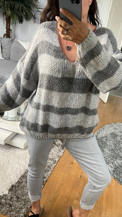 Kuschel Pullover Stripe