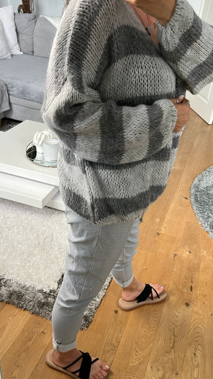 Kuschel Pullover Stripe